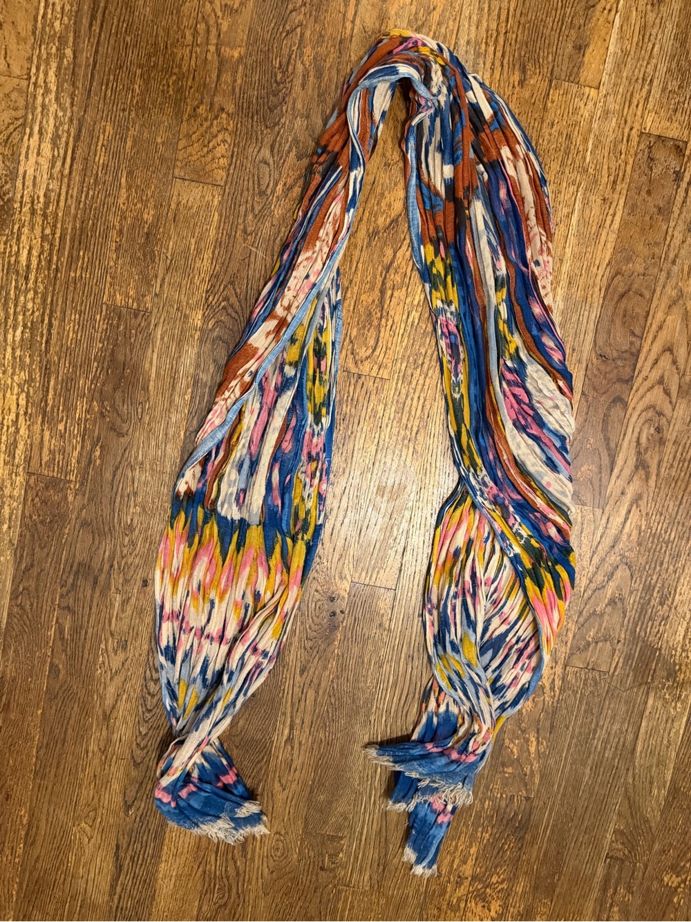 Large Woven Multi-Color Patterned Scarf - Women